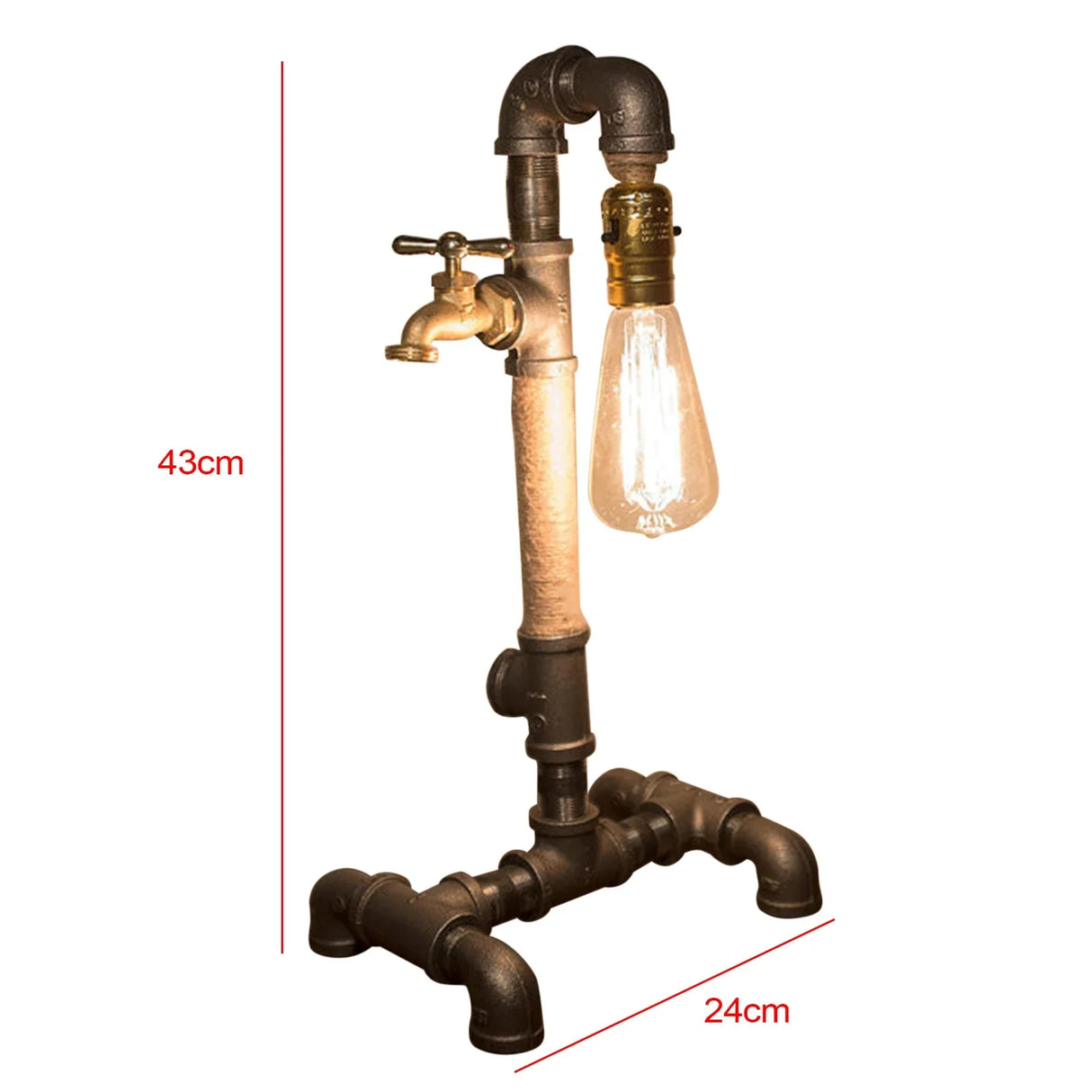 GearGlow - Steampunk Industriële Tafellamp met Verstelbare Elementen en Warm Licht