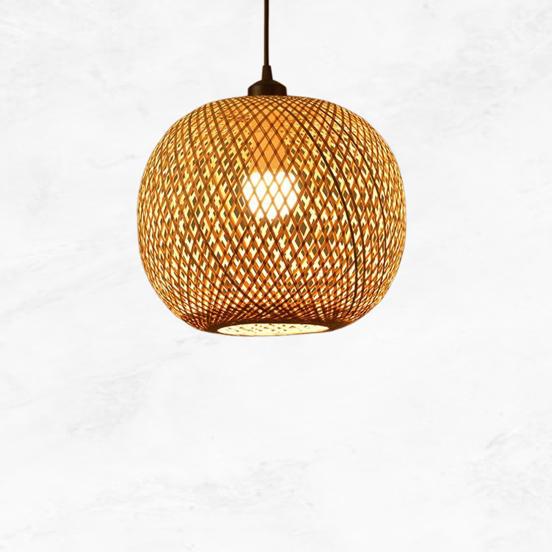 Hoogwaardige Handgeweven Boho Rieten Hanglamp – Natuurlijke Elegantie voor Binnen- en Buitenruimtes