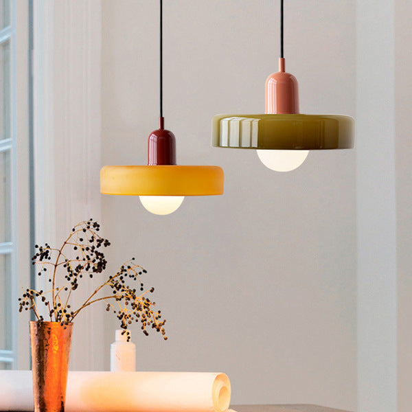 Bauhaus Glas-in-lood Hanglamp