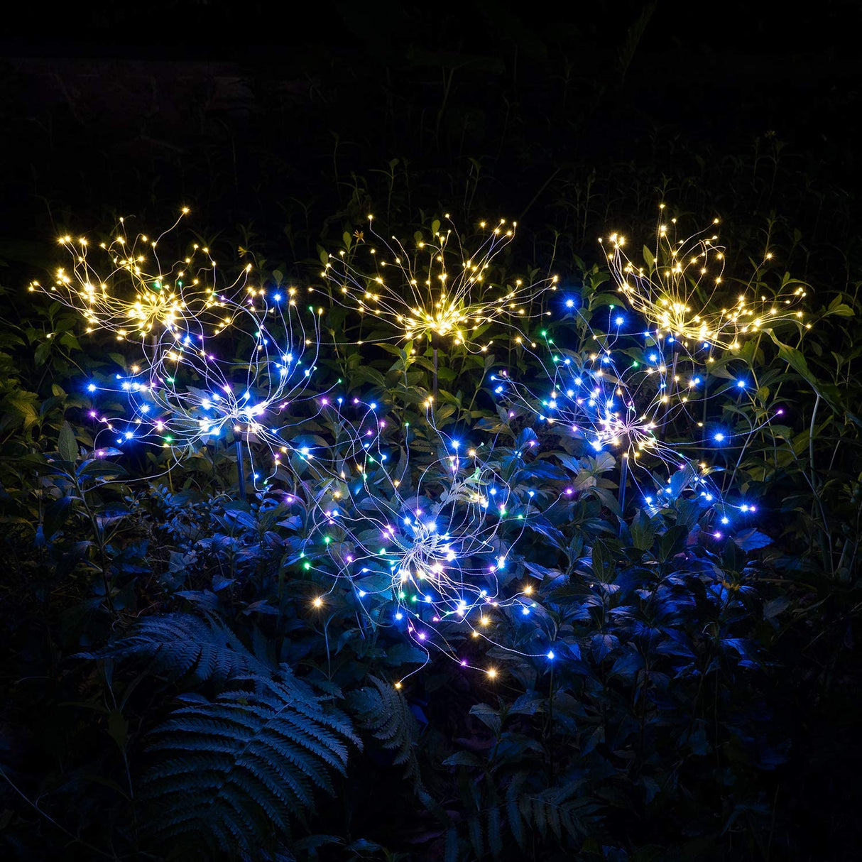 4 Stuks Solar Vuurwerk Tuinlampen - Weerbestendige LED Decoratieve Verlichting, Zonne-energie voor Tuin en Patio