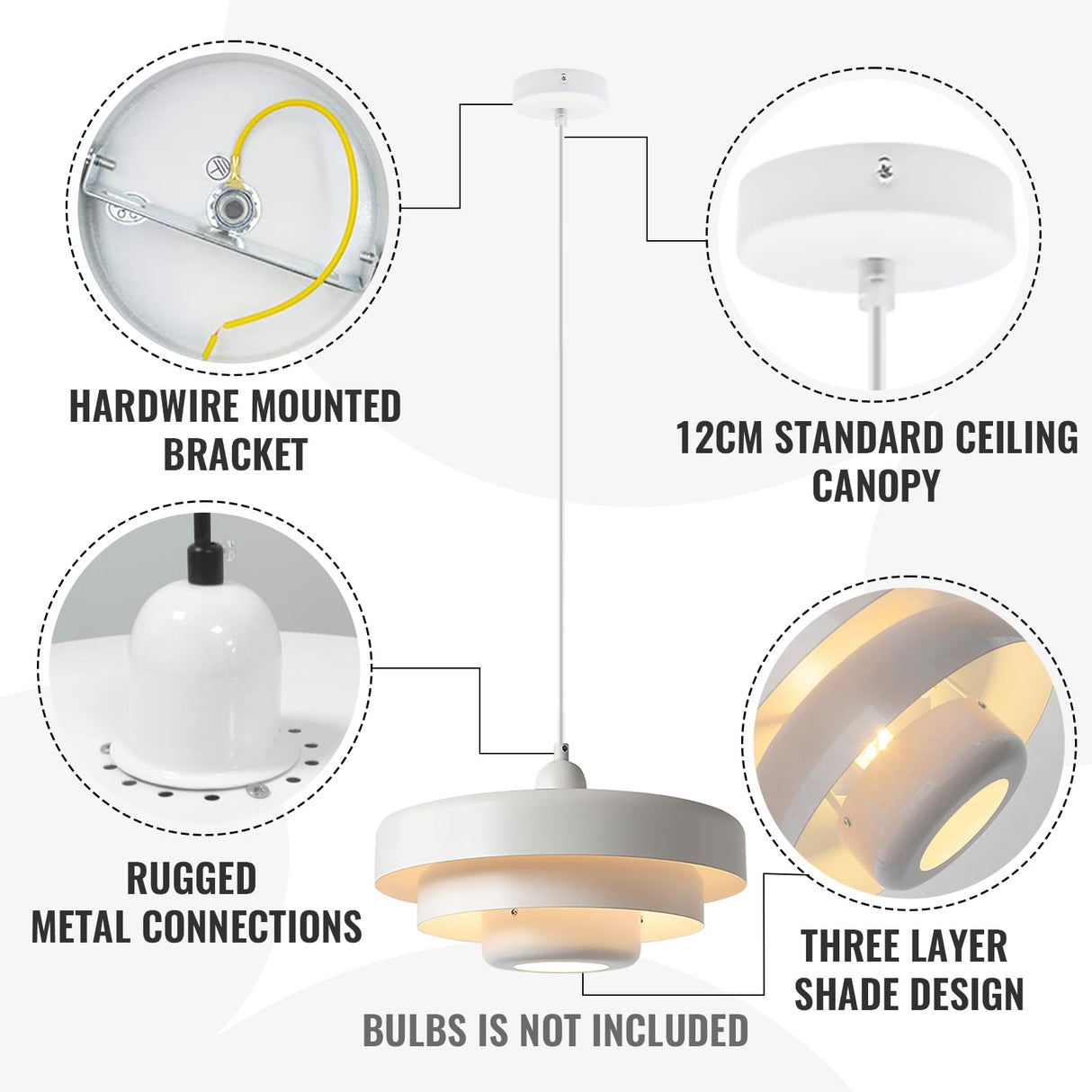 Middeleeuwse IJzeren Retro Enkele Kop Bauhaus Hanglamp