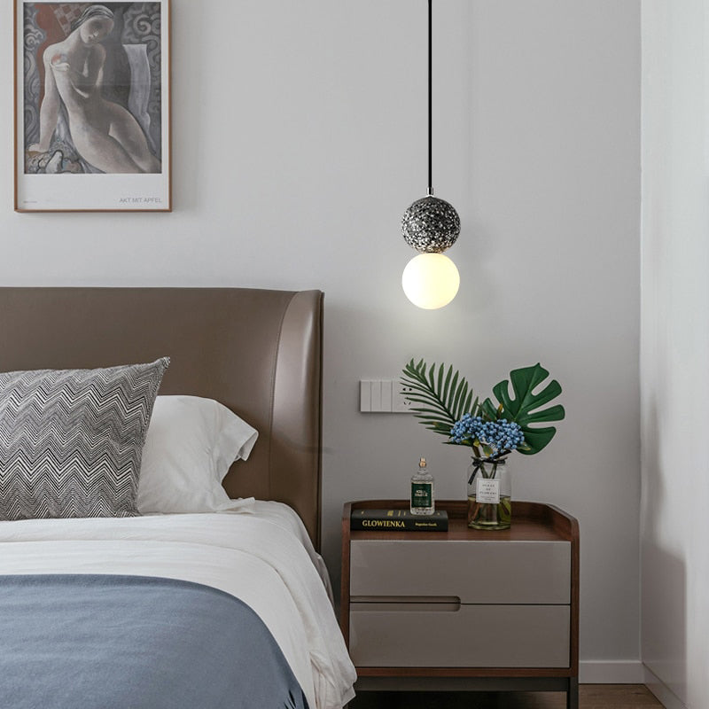 Aurora Kleine LED Hanglampen - Modern Design met Zwart en Wit Glas voor Eettafel en Keuken