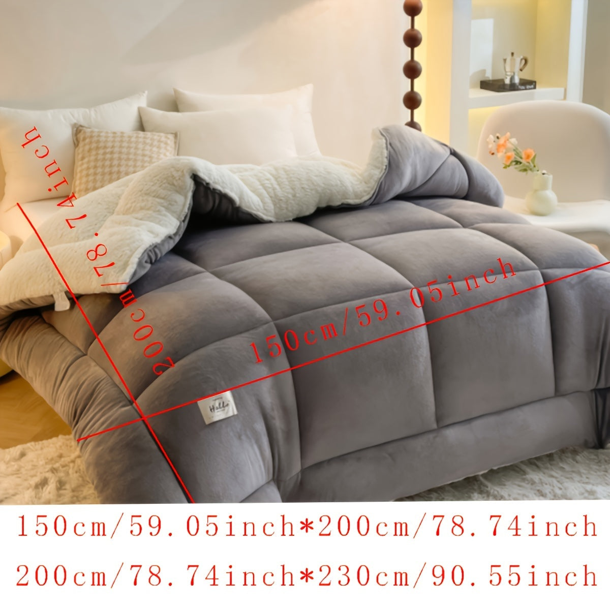 Cabin Style Sherpa Fleece Dekbed – Zacht & Warm Fluffy Dekbed voor Koude Nachten | Comfortabel Beddengoed