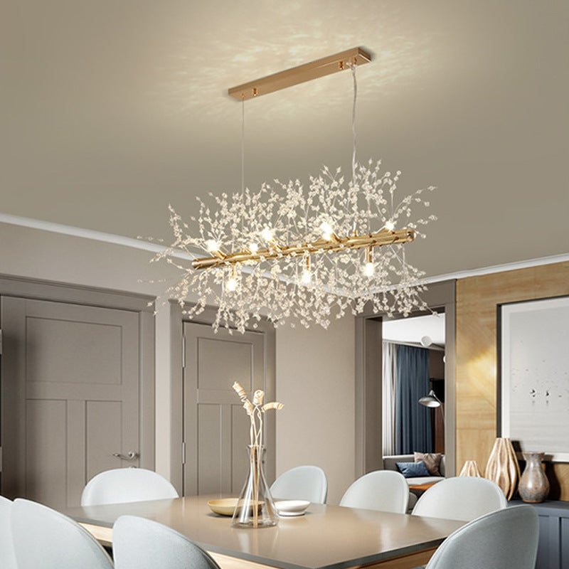Luna Elegante LED Hanglamp - Luxe Witte en Gouden Verlichting voor Woonkamer en Eetkamer