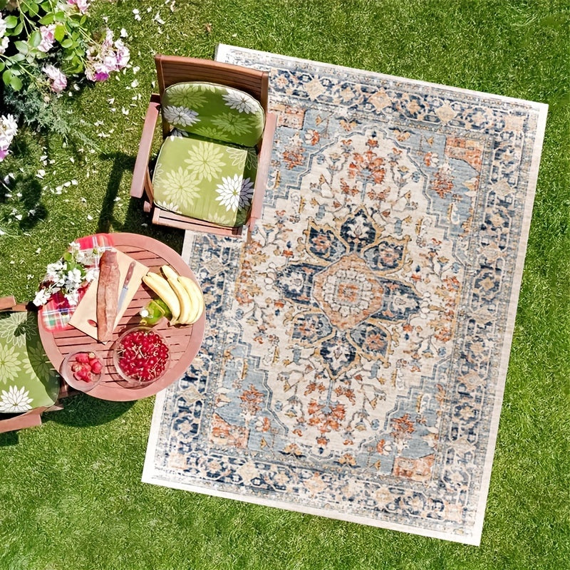 Vintage Bohemian Buiten Vloerkleed – Waterbestendig, Antislip, Wasbaar Tapijt voor Terras en Patio | 850g, 0.8cm Dik
