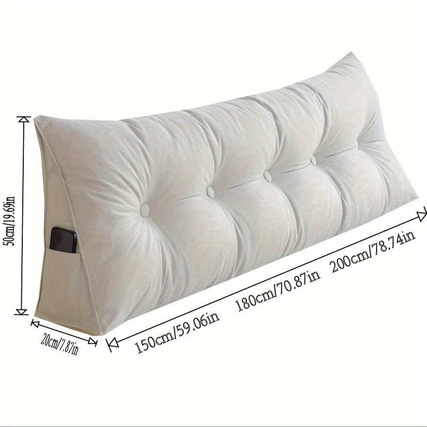 Comfortabel Driehoekig Wigkussen – Ademend Linnen Rugsteun voor Bed en Bank – Wasbare Hoes en Rugondersteuning