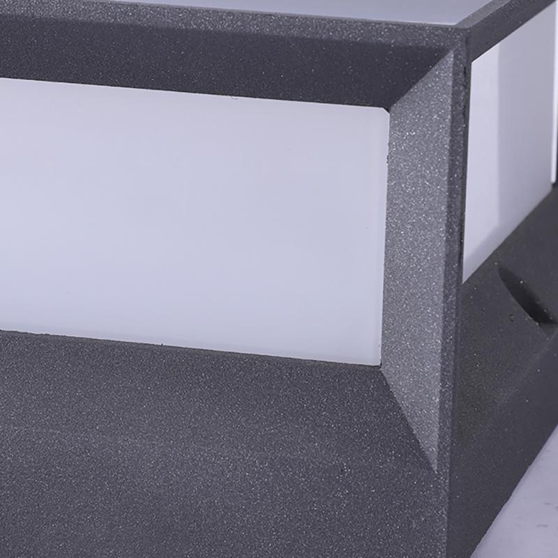 Vierkante Waterdichte Zwarte Moderne Solar Lichten Buitenhek Paallampen