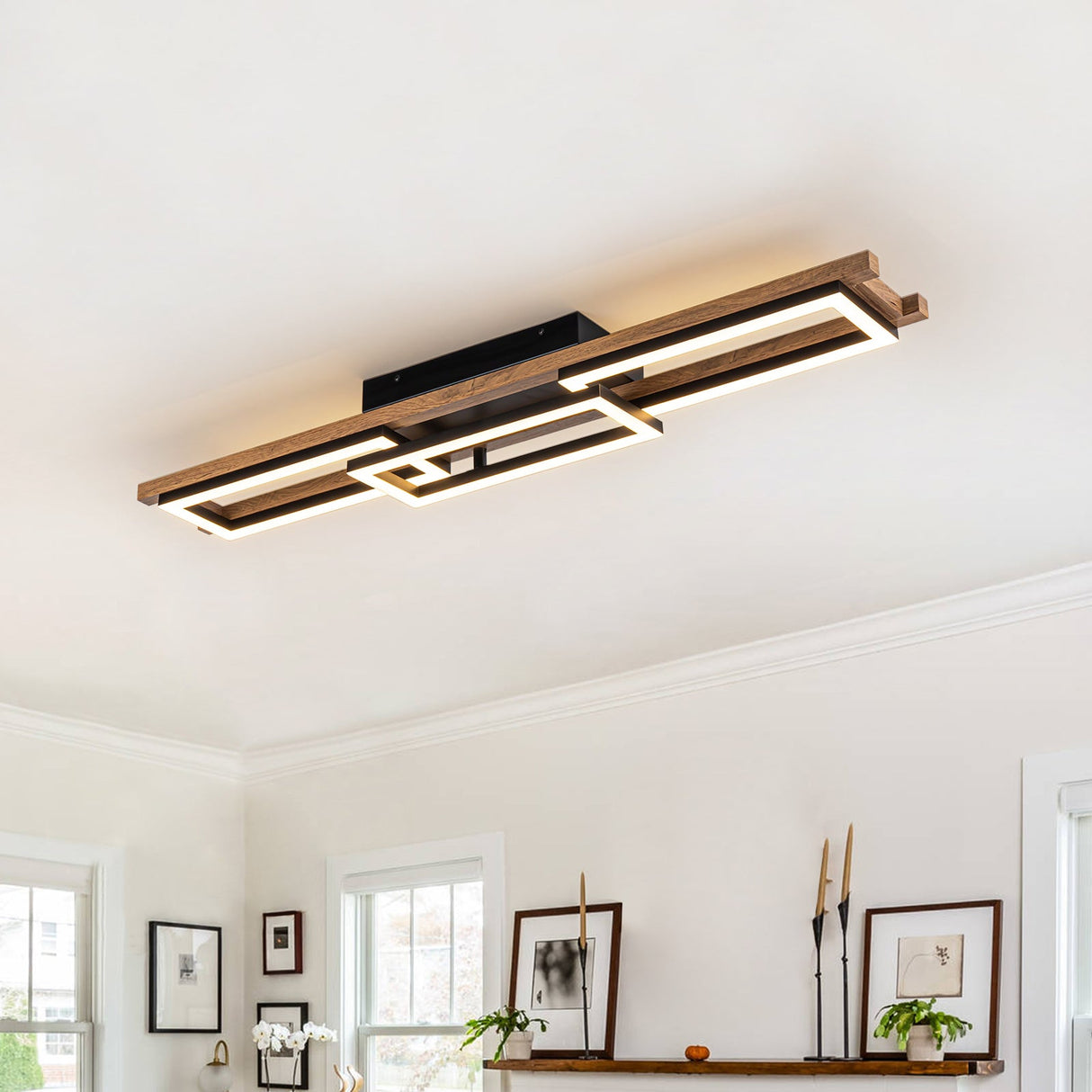 Moderne Houten LED Plafondlamp