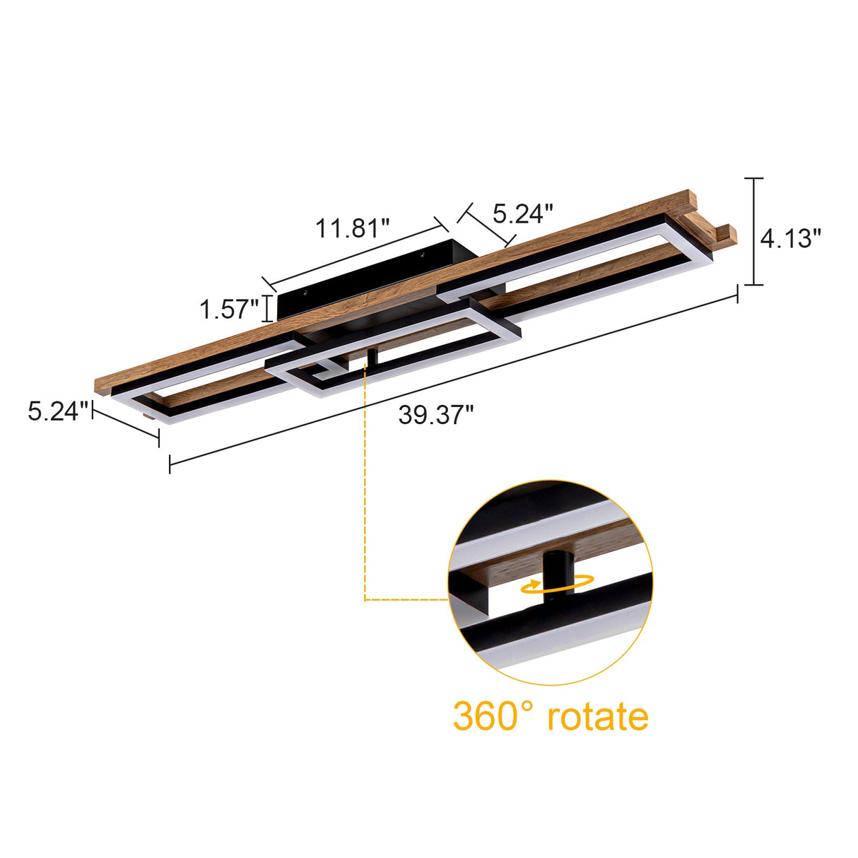 Moderne Houten LED Plafondlamp