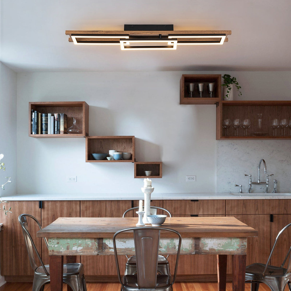 Moderne Houten LED Plafondlamp