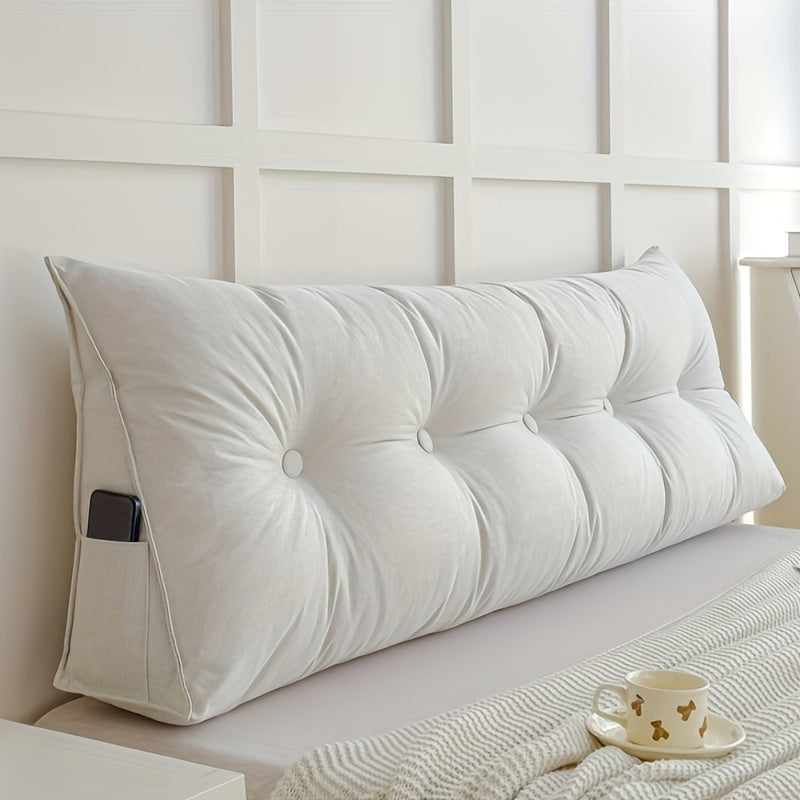 Comfortabel Driehoekig Wigkussen – Ademend Linnen Rugsteun voor Bed en Bank – Wasbare Hoes en Rugondersteuning