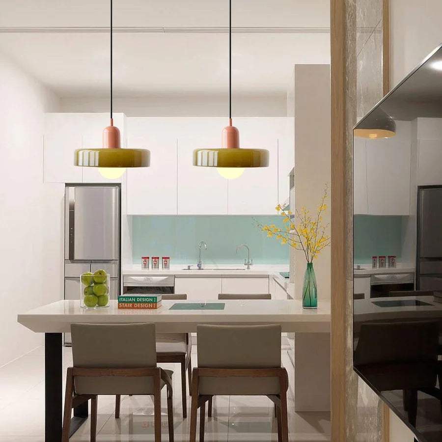 NordicGlass Plafondhanglamp - Scandinavische Designlamp met Verstelbare Hoogte en Glazen Kap