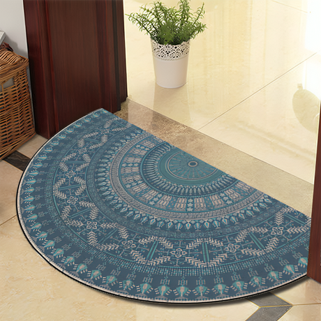 Rond Mandala Tapijt - Dikke Antislip Mat, Machinewasbaar, Perfect voor Woonkamer, Hal en Buiten – Polyester