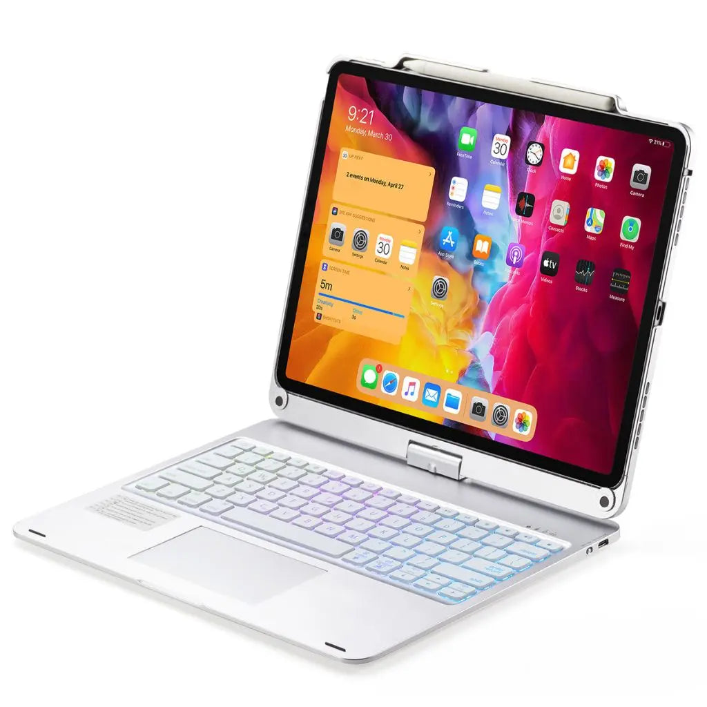 iPad Toetsenbord Hoes - Draadloos, Verlicht Toetsenbord, Multi-Gebaren Ondersteuning & USB-C Opladen