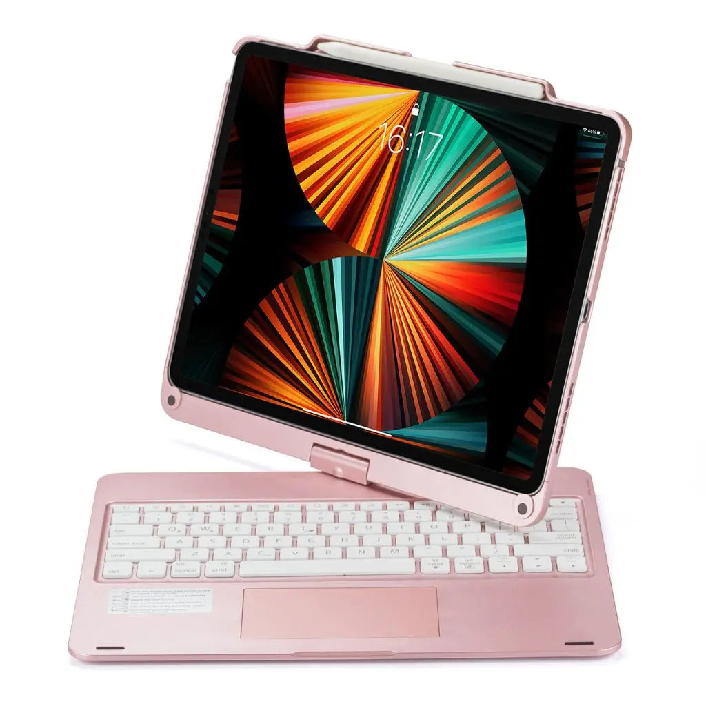 iPad Toetsenbord Hoes - Draadloos, Verlicht Toetsenbord, Multi-Gebaren Ondersteuning & USB-C Opladen