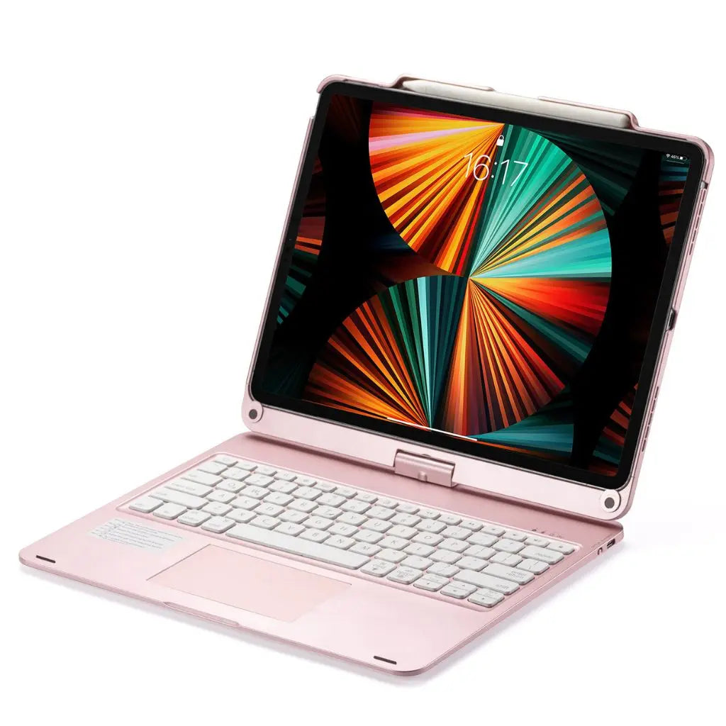 iPad Toetsenbord Hoes - Draadloos, Verlicht Toetsenbord, Multi-Gebaren Ondersteuning & USB-C Opladen