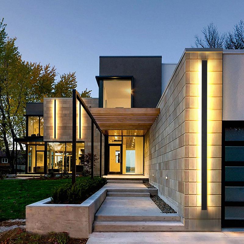 Lange Strip Dimbare LED RGB Zwarte Minimalistische Buitenverlichting