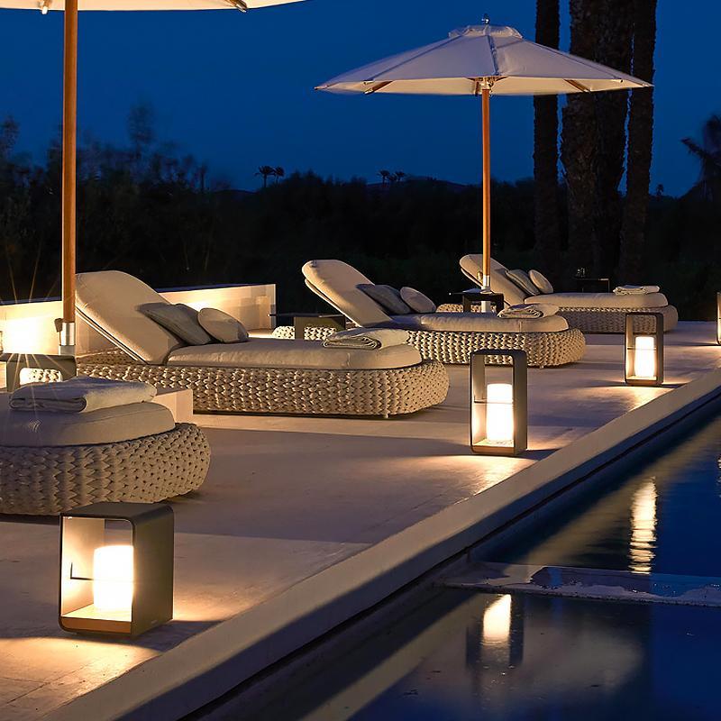 Rechthoekig Frame Waterdichte Moderne Solar Buitenlantaarns