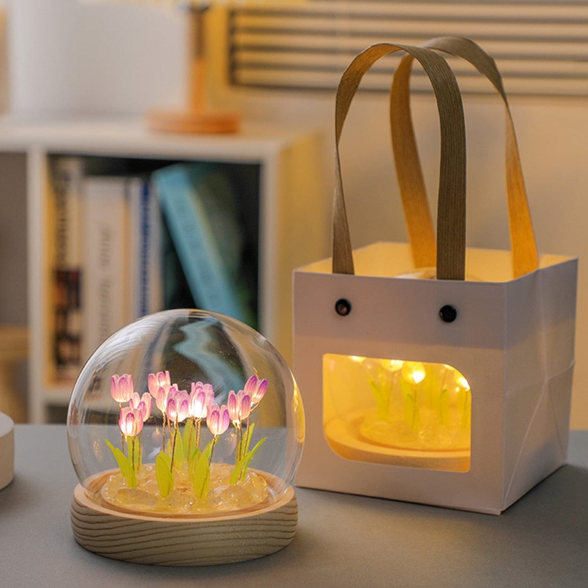Tulp Nachtlampje LED op Batterijen – Rustgevend Draadloos Licht voor Slaapkamer en Kinderkamer