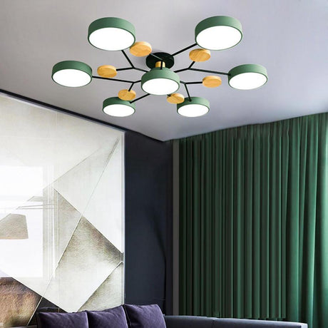 Sputnik Artistieke Slaapkamerlampen Kroonluchters Metaal Hout Bamboe Baby Kinderlampen Plafondlampen