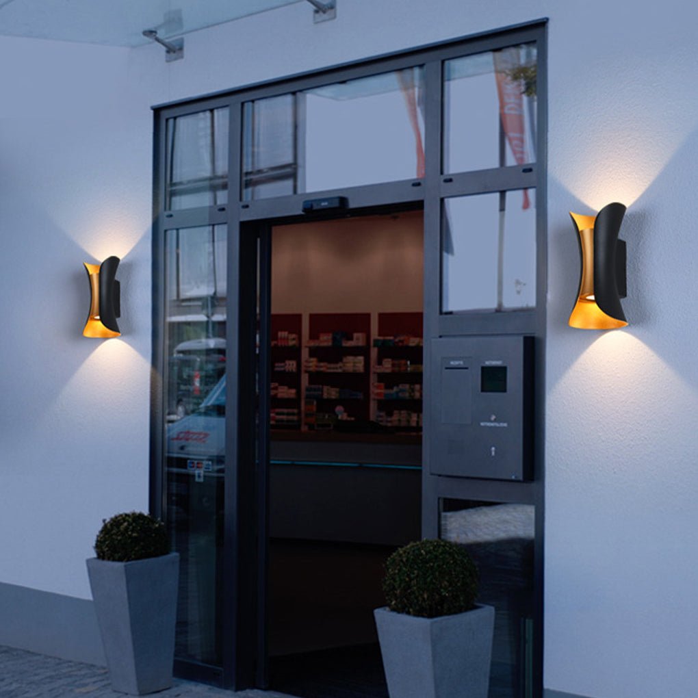 Gebogen LED Op en Neer Verlichting Waterdichte Moderne Buitenmuurlampen