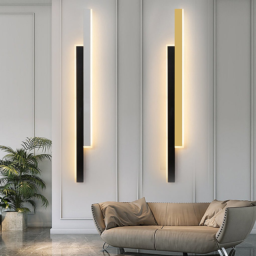 Nordic Minimalistische Dubbele Lange Strip LED Wandlamp voor Woonkamer, Slaapkamer en Gang