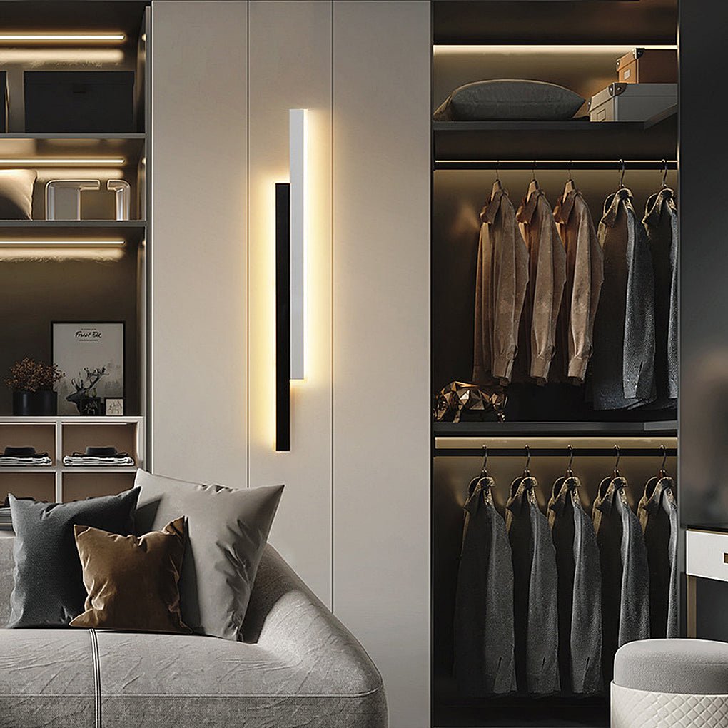 Nordic Minimalistische Dubbele Lange Strip LED Wandlamp voor Woonkamer, Slaapkamer en Gang