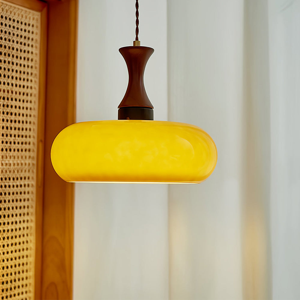 Retro Houten Bruine Koepel Keuken Eiland Hanglamp