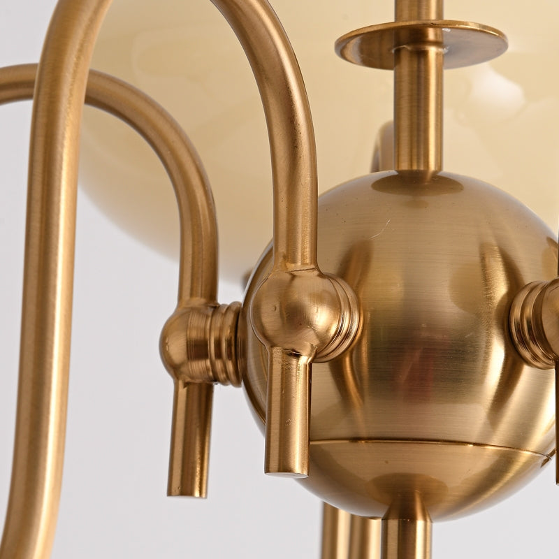 Bubbel Roomkleurige Persimmon Glazen Kroonluchter