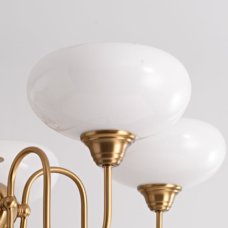 Bubbel Roomkleurige Persimmon Glazen Kroonluchter