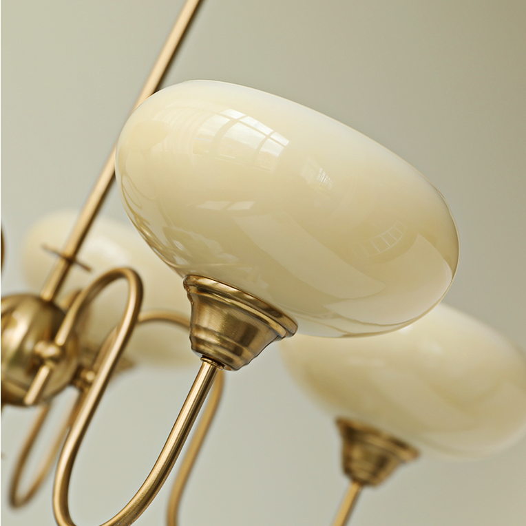 Bubbel Roomkleurige Persimmon Glazen Kroonluchter