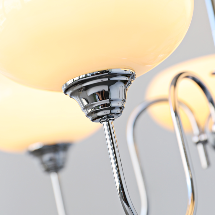 Bubbel Roomkleurige Persimmon Glazen Kroonluchter