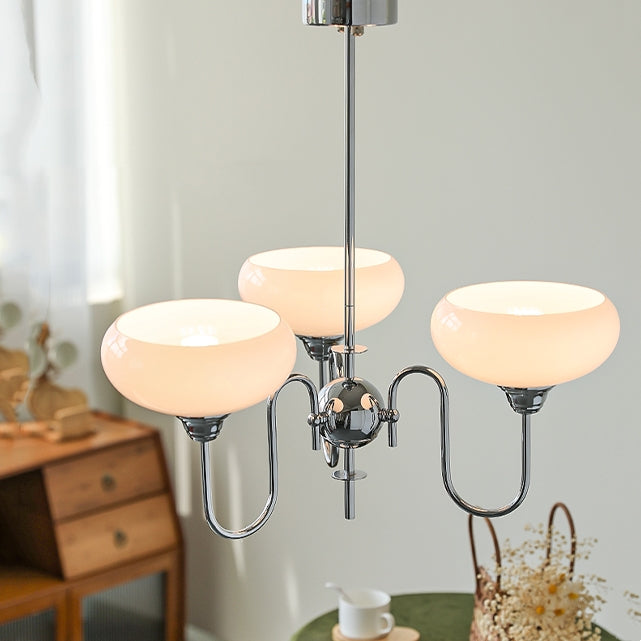 Bubbel Roomkleurige Persimmon Glazen Kroonluchter