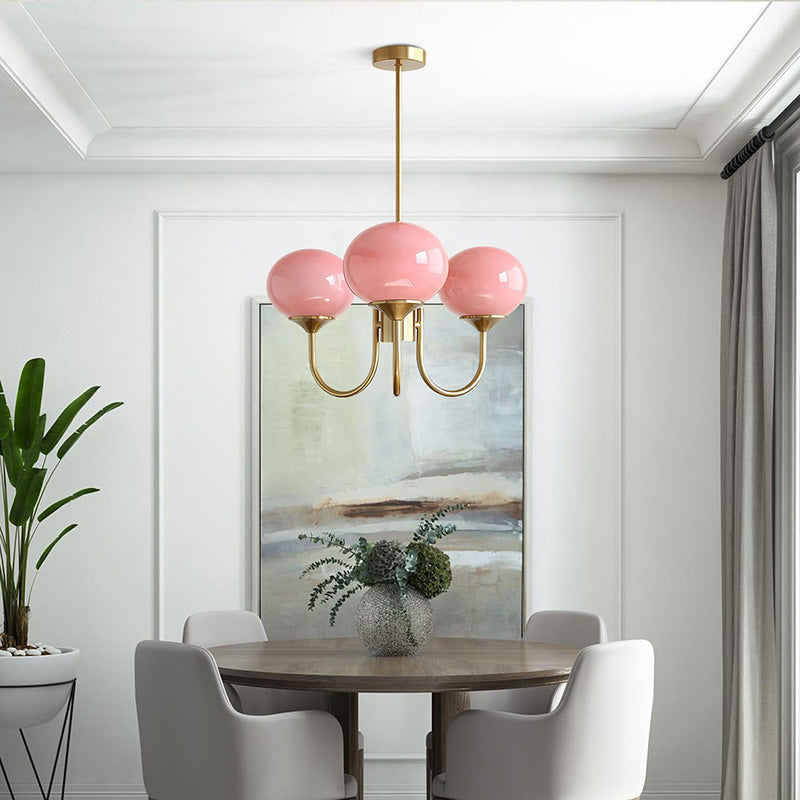 Bubbel Roze Glas Marshmallow Kroonluchter