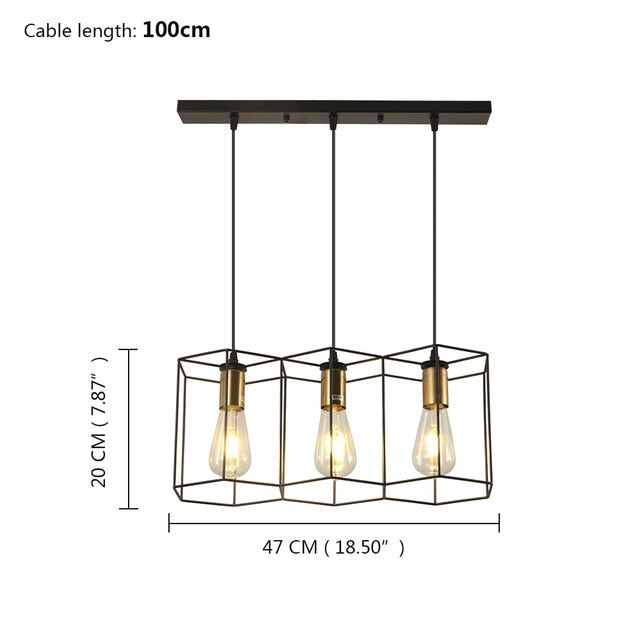 Celeste - Vintage IJzeren Frame Verlichtingsarmatuur