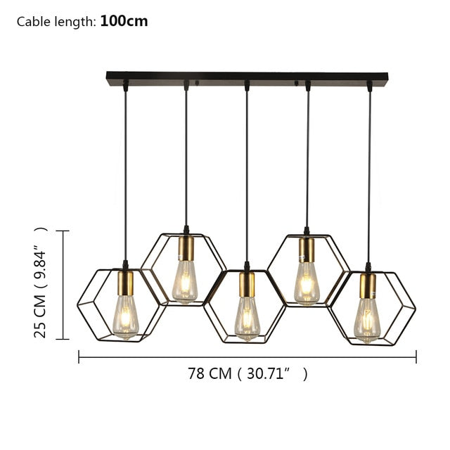 Celeste - Vintage IJzeren Frame Verlichtingsarmatuur