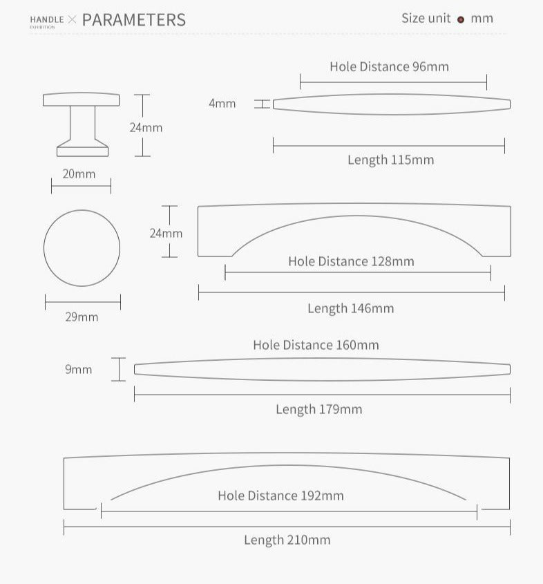 Moderne Bronzen Kast- en Ladegrepen