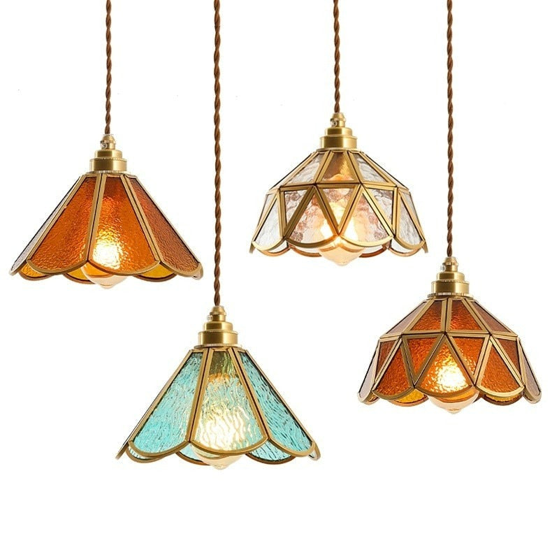 Vintage Glas-in-lood Hanglampen