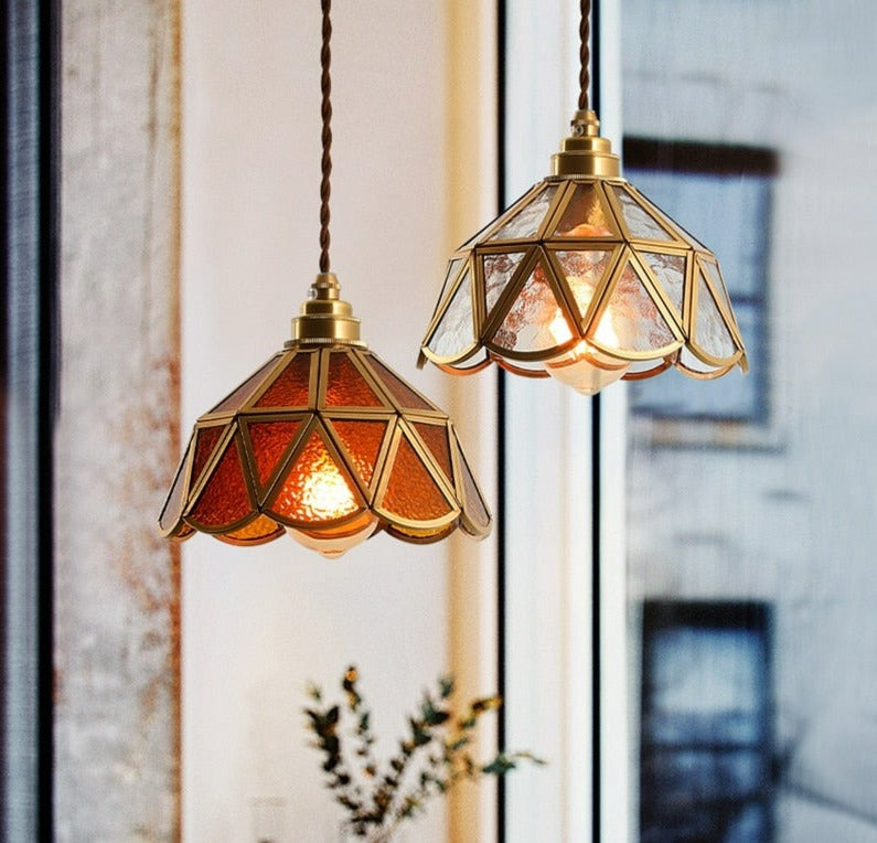 Vintage Glas-in-lood Hanglampen