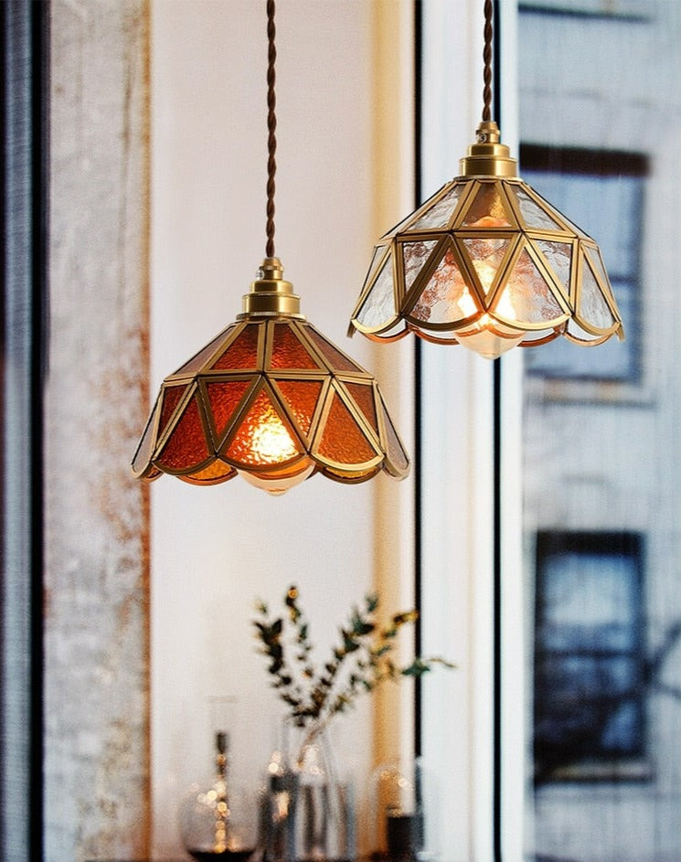 Vintage Glas-in-lood Hanglampen