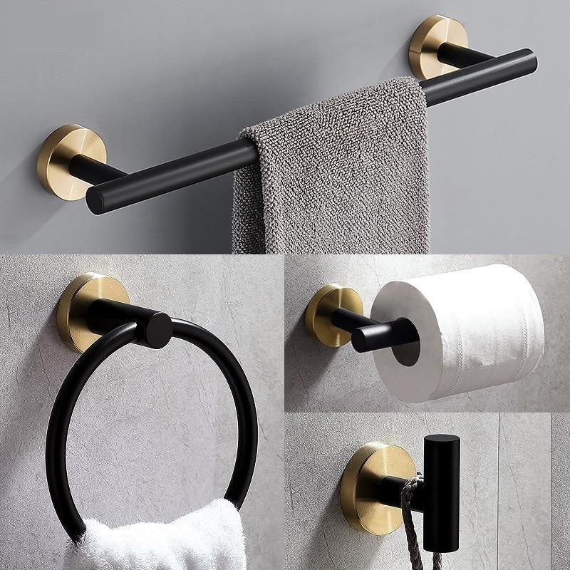 Zwart & Goud Badkamer Hardware Set