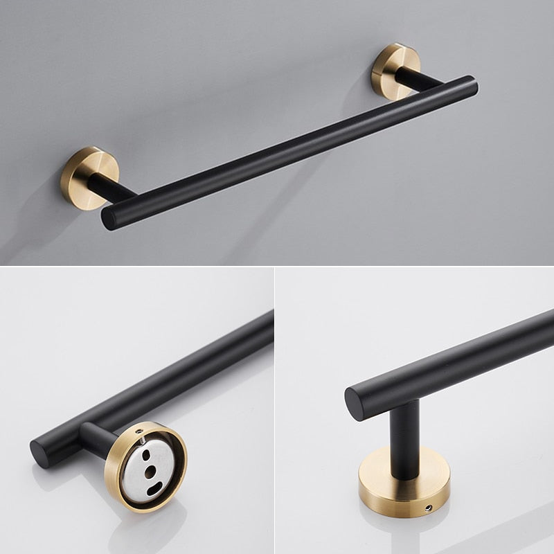 Zwart & Goud Badkamer Hardware Set