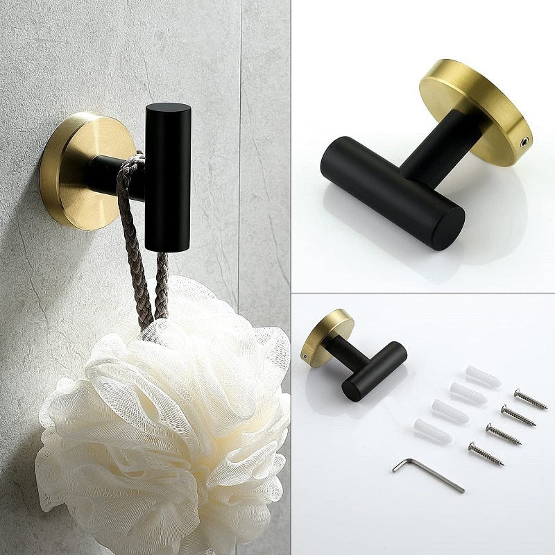 Zwart & Goud Badkamer Hardware Set