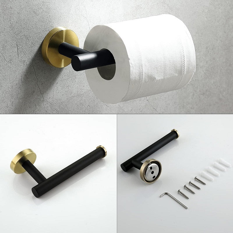 Zwart & Goud Badkamer Hardware Set