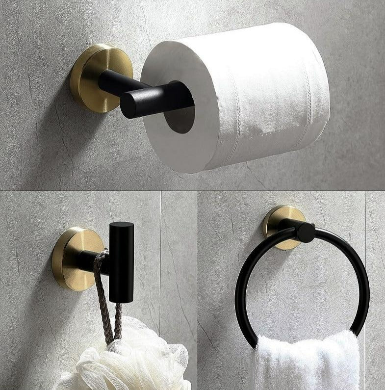 Zwart & Goud Badkamer Hardware Set