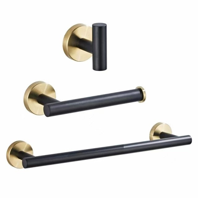 Zwart & Goud Badkamer Hardware Set