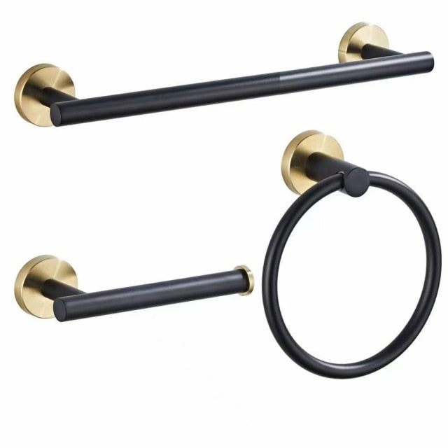 Zwart & Goud Badkamer Hardware Set