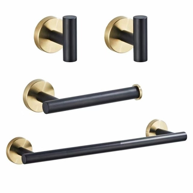Zwart & Goud Badkamer Hardware Set