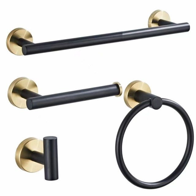 Zwart & Goud Badkamer Hardware Set