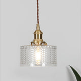 Retro Korte Cilinder Golvend Glazen Hanglamp